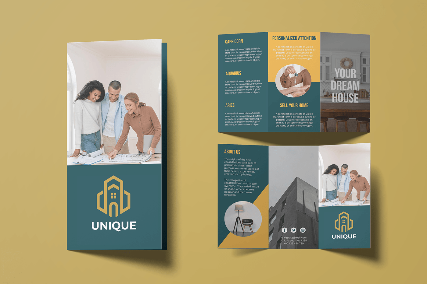 تصميم بروشور احترافي مطوي ثلاثي الطي